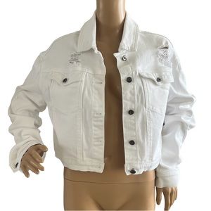 JACK by BB DAKOTA junior distressed cropped denim jacket